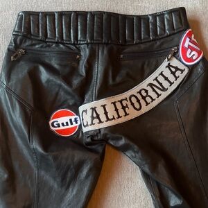 Faith Connexion Rare Race Edition Leather Biker Pants Black Moto Patches $1890